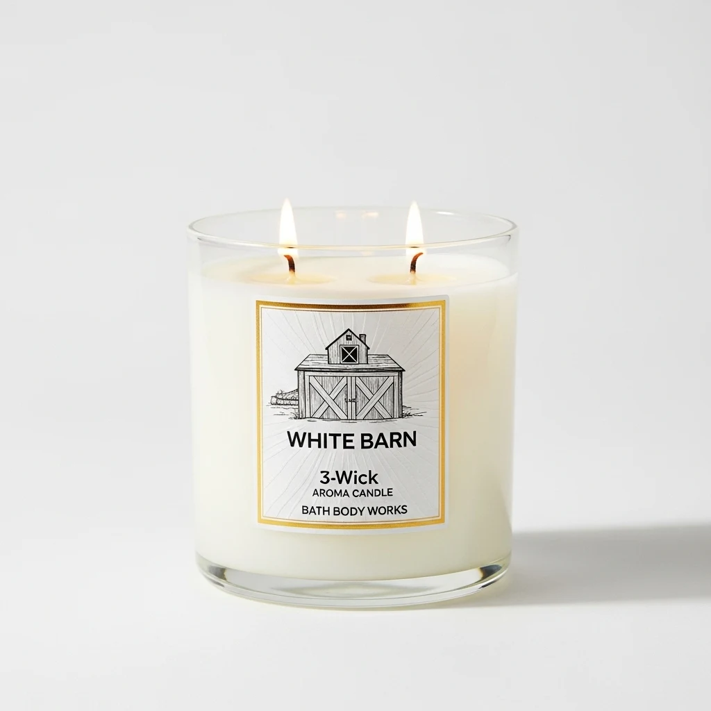 BATH BODY WORKS White Barn 3-wick candle